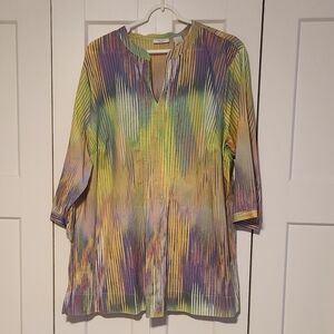 Liz & Co. Striped Bright Color Tunic